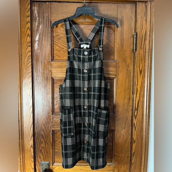 Plaid Overall Dress - Picture 1 of 4